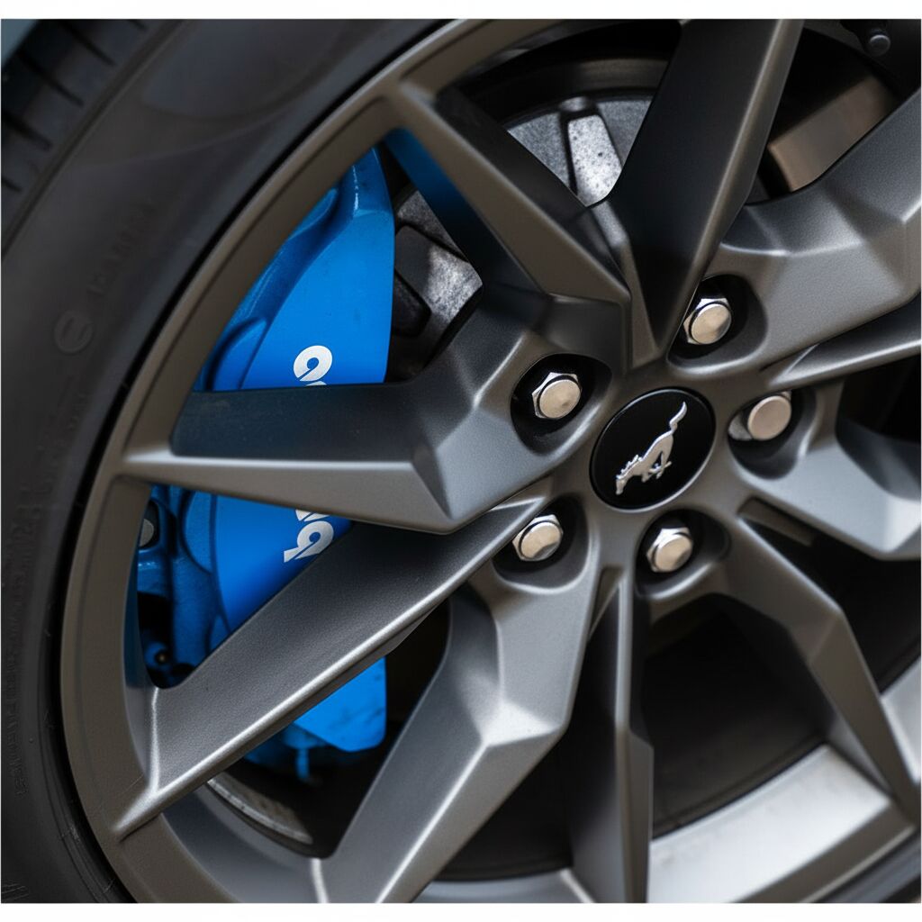 Ford Mustang Gen 7 Bremssattel und Felge im Detail